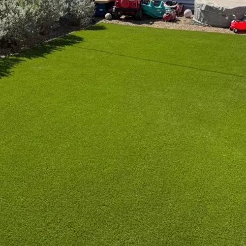 Lush green artificial turf